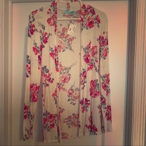 NWT Chris & Carol Women’s S Floral Open Cardigan
